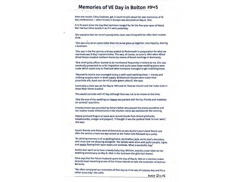 VE Day in Horwich